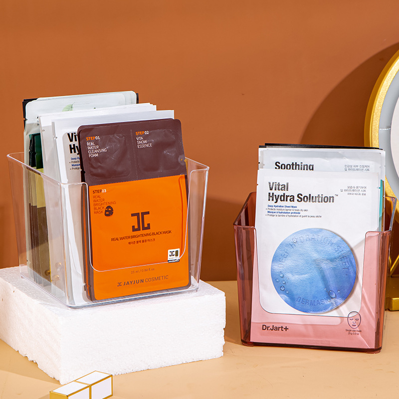 面膜收纳盒亚克力透明抽屉式口红护肤品桌面整理盒化妆品置物架详情5