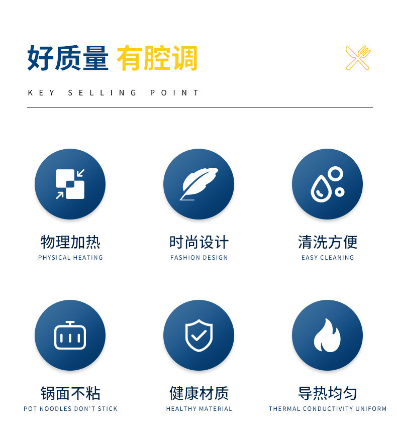 厂家直供平底锅牛排煎锅家用不粘锅电磁炉燃气灶平底锅批发定 制详情3
