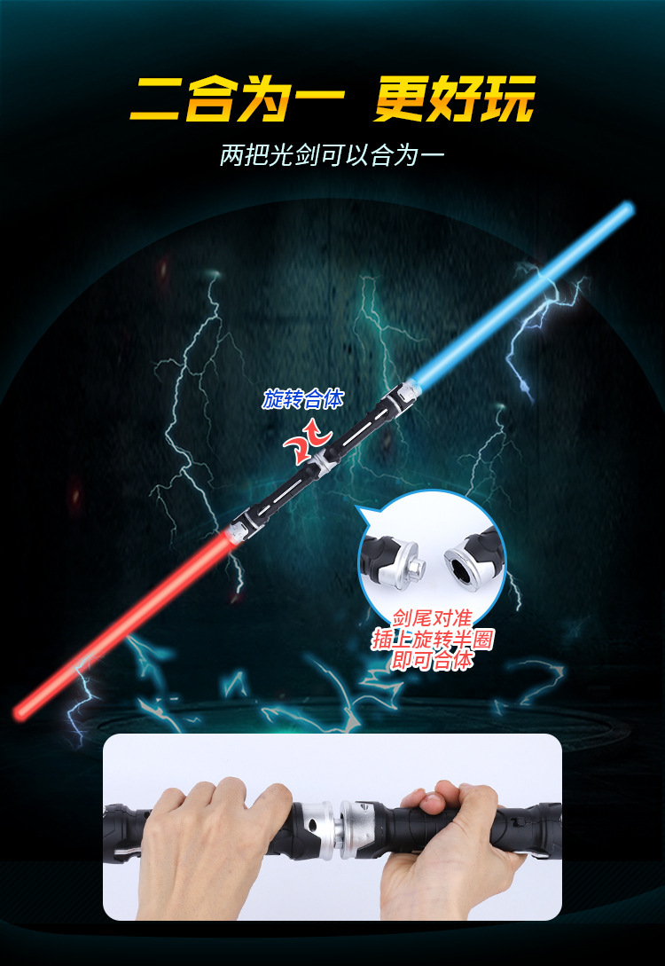 激光剑批发二合一儿童发光玩具夜市地摊音乐18灯高亮款荧光棒玩具详情2