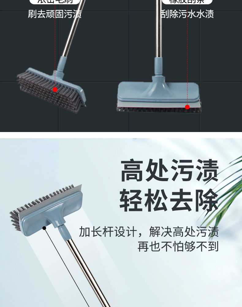 Wholesale of stainless steel telescopic rods, two-sided floor brushes, bathroom cleaning brushes and glass cleaners pic 4