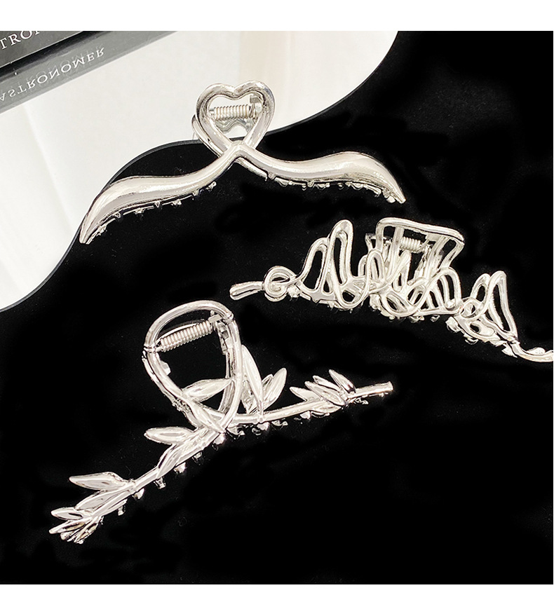 银色金属发夹后脑勺发量多大号盘发抓夹高级感鲨鱼夹韩国头发饰女详情23