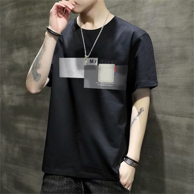 夏季男士短袖t恤圆领丅恤夏装潮牌体桖潮流打底衫修身上衣服半袖详情3