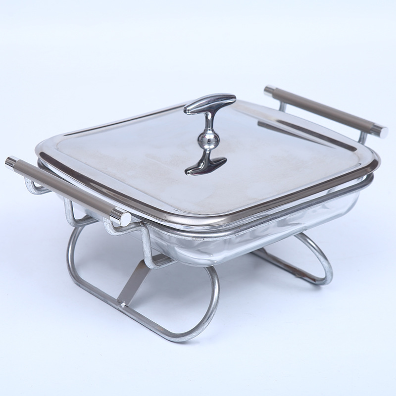 豪华系列不锈钢固体酒精炉高档酒店玻璃烤鱼炉商用多功能自助餐炉 自助快餐炉 酒精火锅 酒精炉 餐厅自助餐店便携酒精火锅餐炉详情9