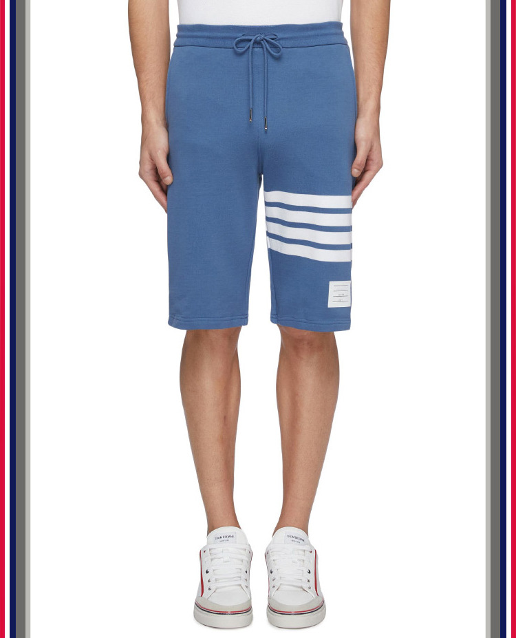 TB teñido teñido cuatro barras rayas moda hombre verano moda pantalones de algodón moda marca pantalones medios pantalones deportivos pantalones casuales hombres pic 21