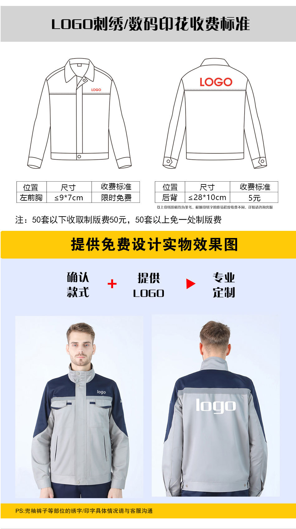 长袖工作服套装男女耐磨工厂车间工人上衣现货工装春秋劳保汽修服详情26