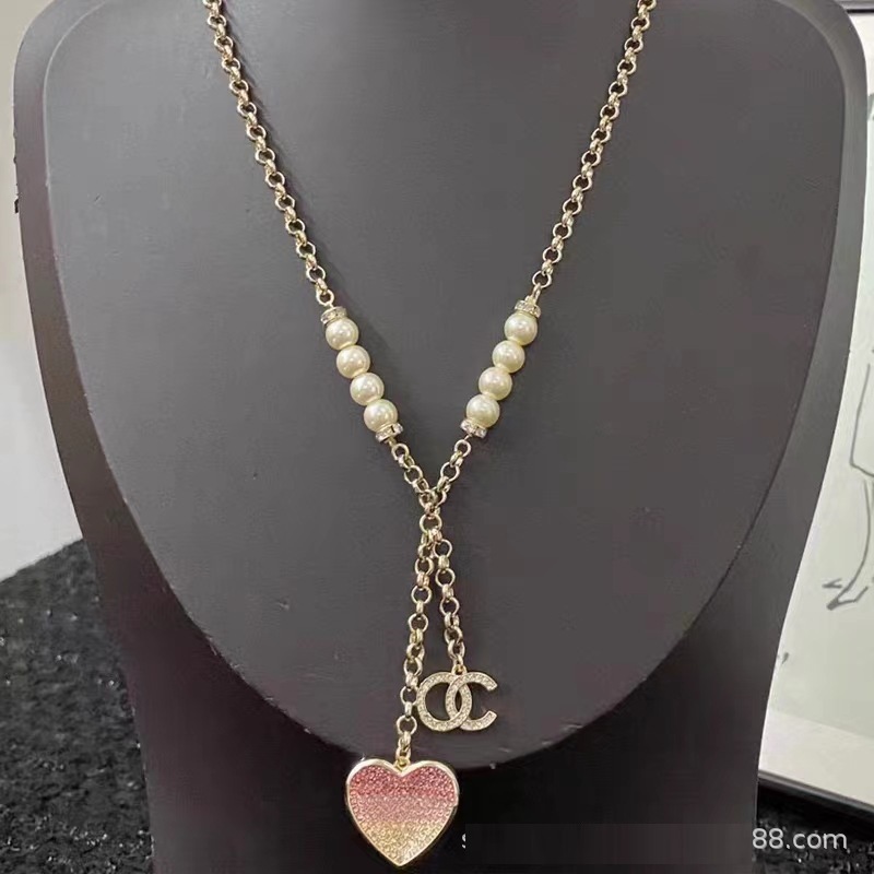 小香项链女新款香奶奶高版本跨锁骨链境复古双C珍珠毛衣链厂家直详情16