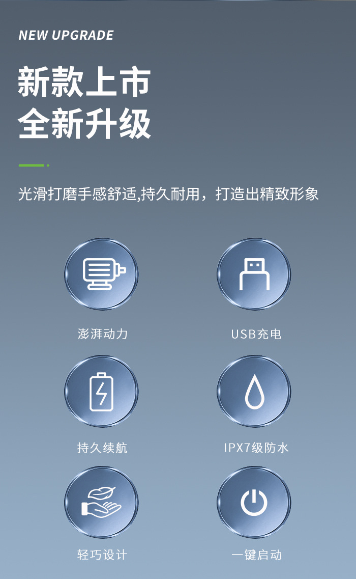 科美/KEMEI跨境电动剃须刀带底座全身防水tpye-c快充三刀头刮胡刀KM-T08详情2