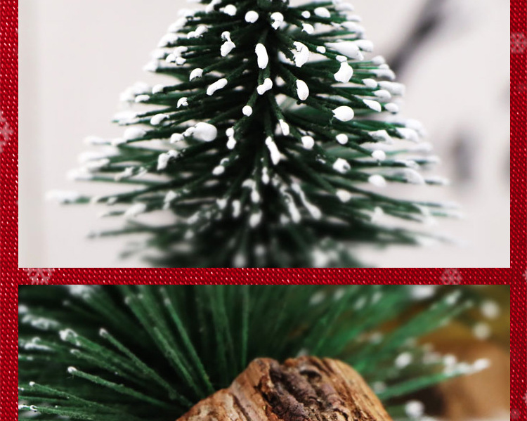 The hot-selling mini snow-covered velvet Christmas tree, Christmas decoration with a simulated wooden base and a pagoda tree window display, is now in full bloom pic 39