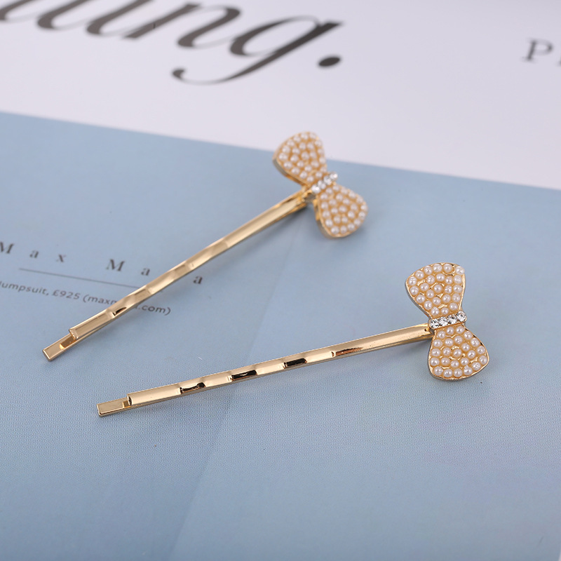 Diadema de perlas versión coreana mujer horquilla clip de una palabra moda corona corazón pajarita diamante nueva llegada accesorios para el pelo al por mayor pic 5