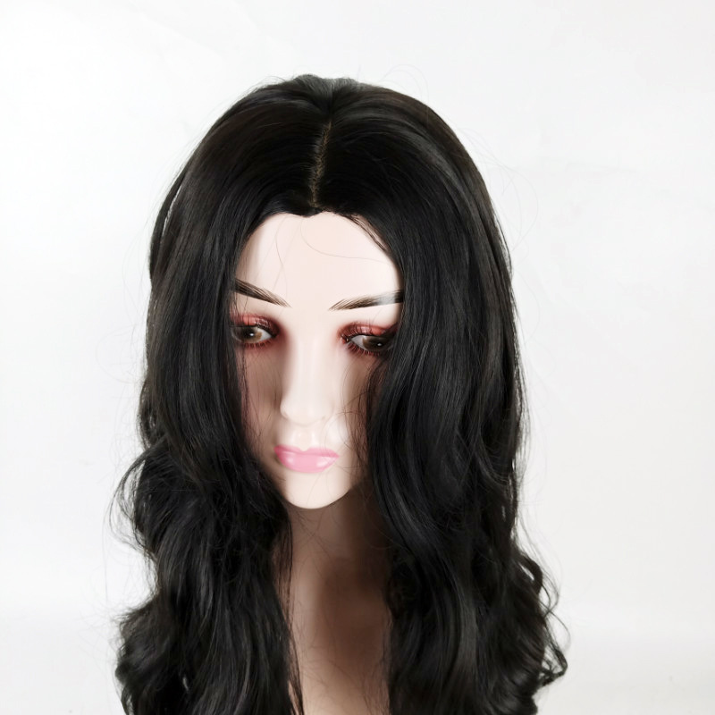 Una pieza peluca de reemplazo de cabello mujer corte medio cabello rizado cabello largo ondulado cabello largo alta temperatura peluca de seda headset fabricante en stock al por mayor pic 14