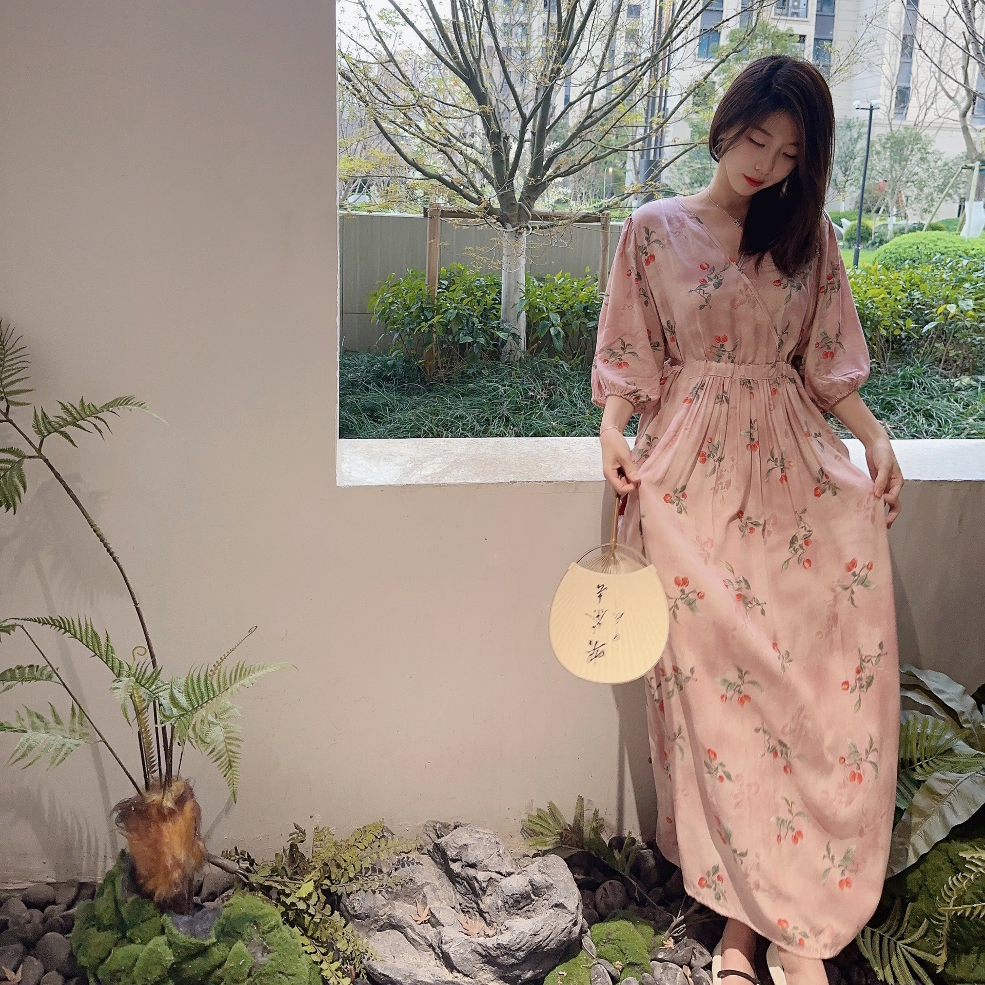 【腰封口袋裙】显瘦棉绸连衣裙法式高级女春夏宽松中长款温柔气质详情3