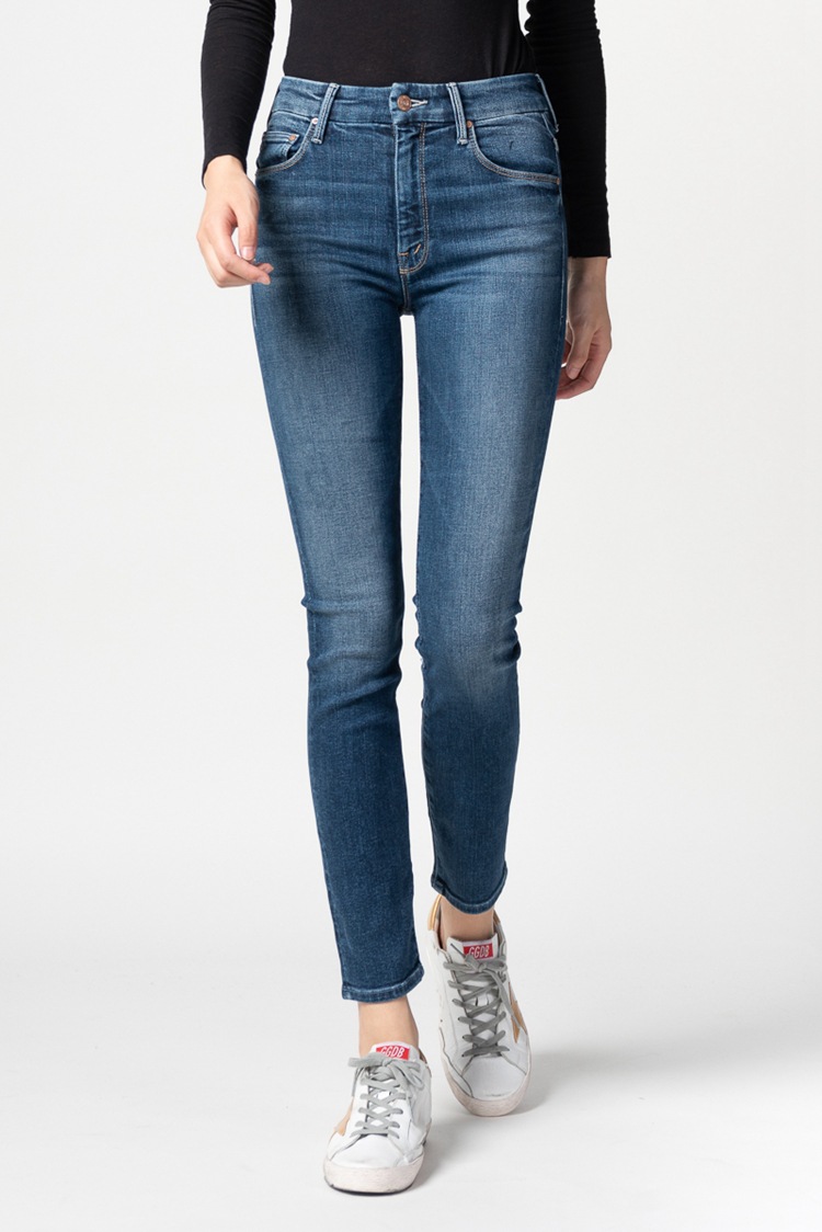 The new Mother high-waisted 9-inch high-elasticity skinny jeans, which are the same style as those worn by European and American bloggers, can lift the buttocks and make you look slimmer. Korean style jeans for women pic 13