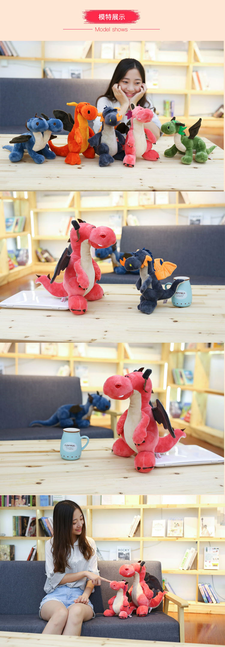 外贸现货恐龙布娃娃公仔霸王龙玩偶男孩生日礼物毛绒玩具地摊批发详情13
