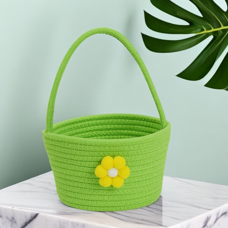 卡通小花手提收纳篮满月周岁伴手礼篮子婚礼喜篮手提水果篮收纳筐详情15