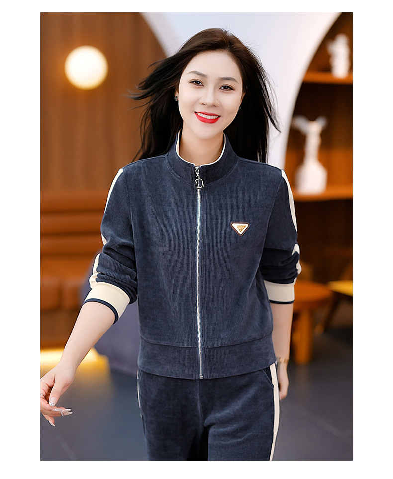 运动套装女春秋款立领两件套2024年新款秋季洋气卫衣卫裤休闲套装详情11