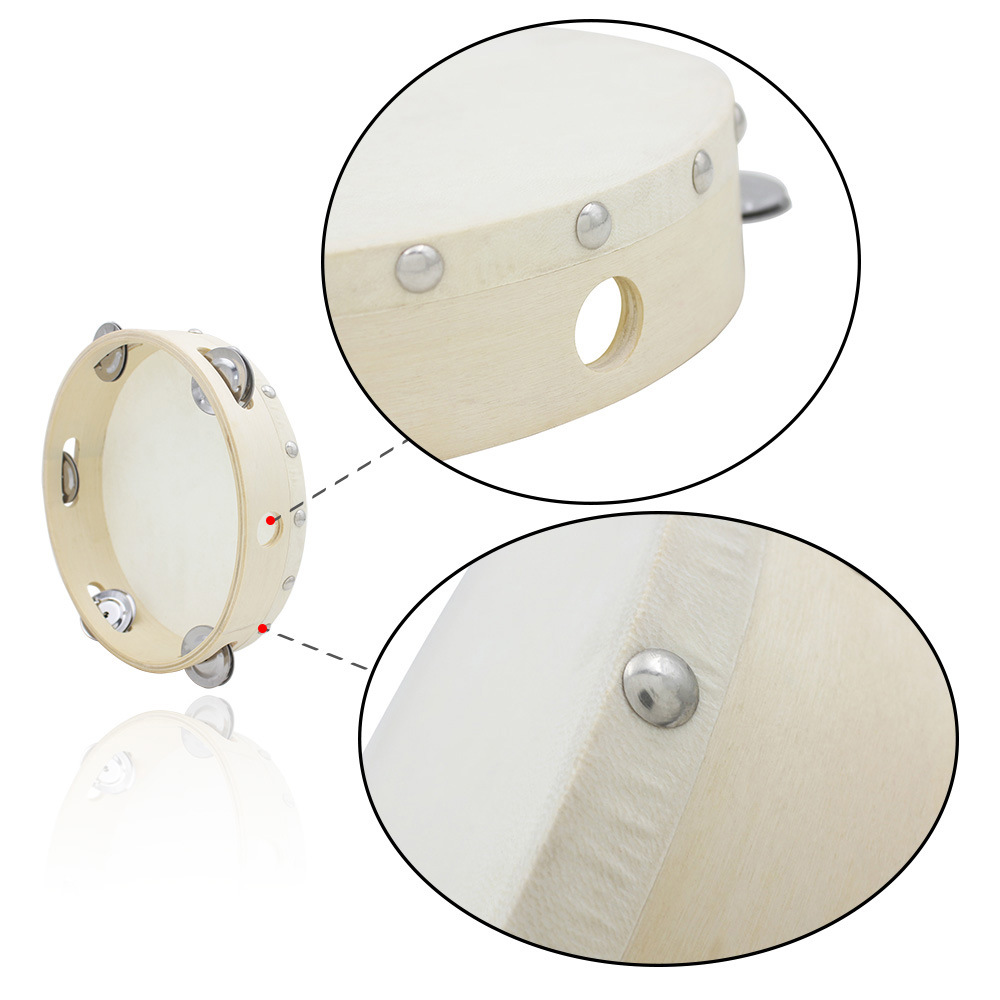 批发8寸手摇铃鼓奥尔夫打击乐器木质铃鼓儿童舞蹈教具手拍鼓乐器详情5