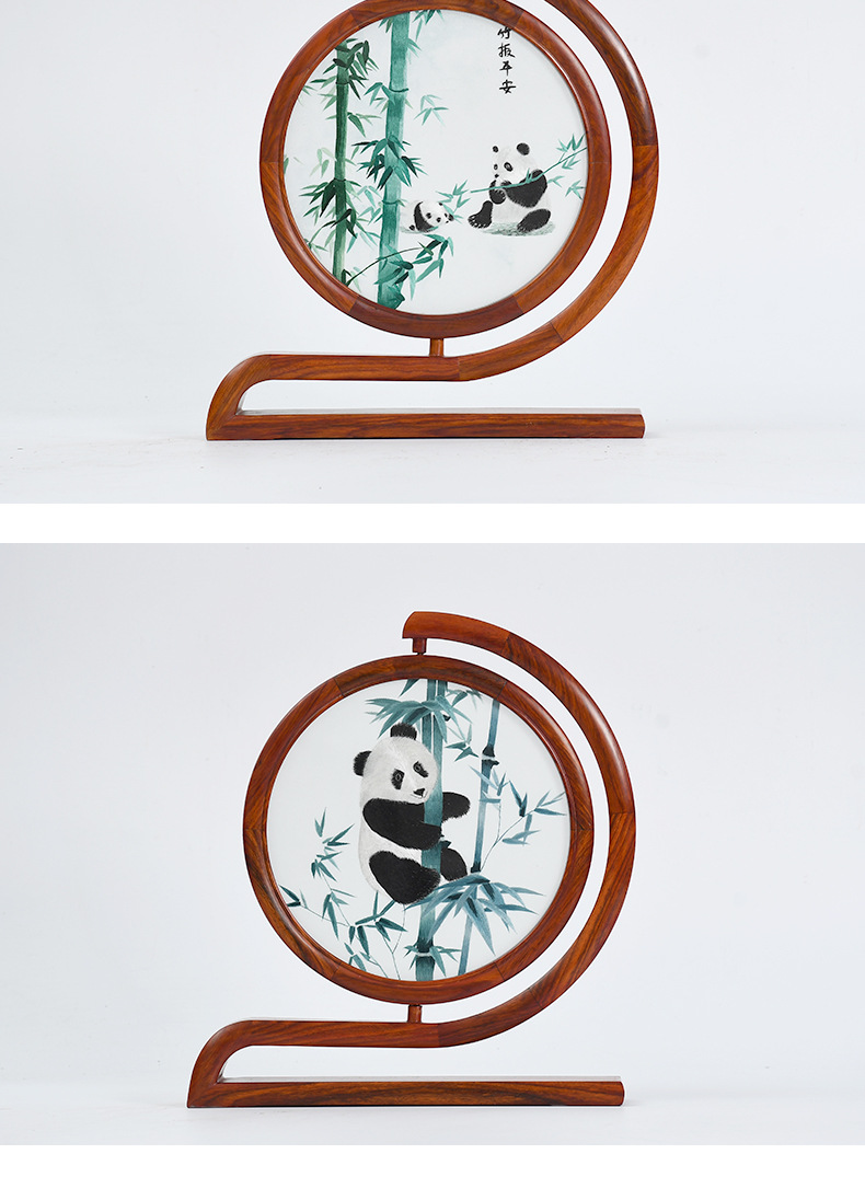 苏州刺绣摆件古风中式屏风手工苏绣台屏双面绣摆台中国风商务礼品1详情20