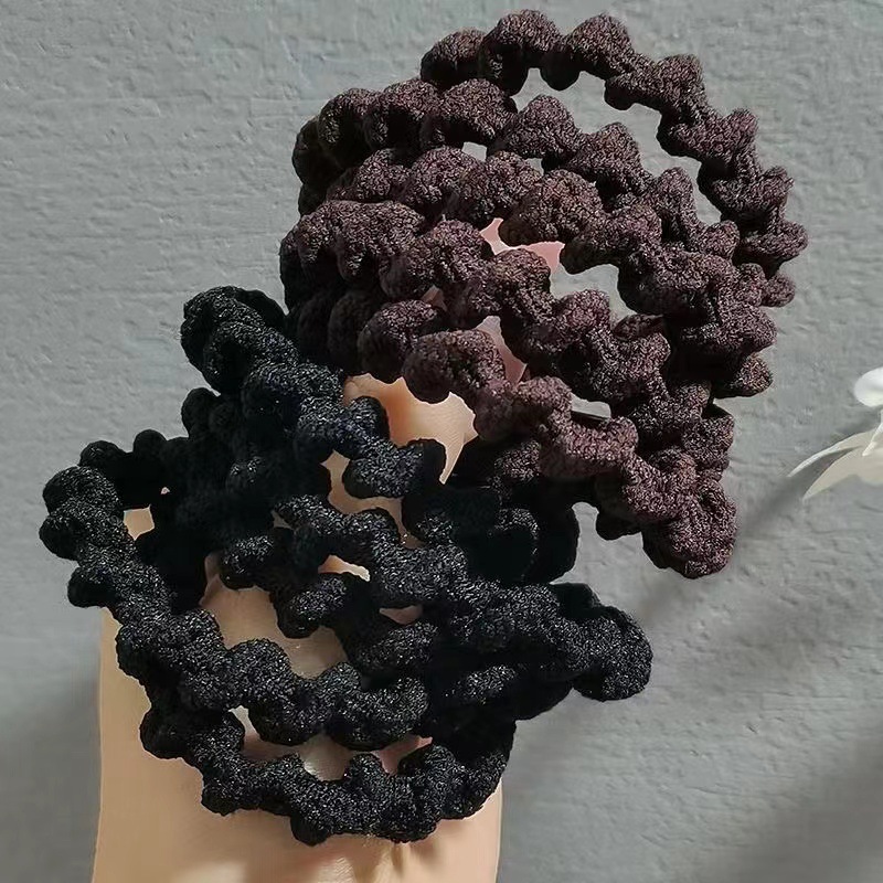 Chocolate thread hair tie, high elasticity, thick and durable rubber band, no damage to hair. High ponytail bun hair tie, female pic 7