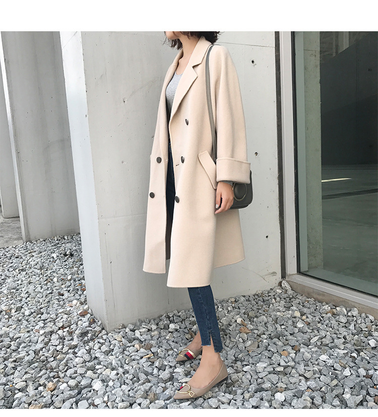 森系毛呢h型大衣女小个子中长款过膝初冬2022新款外套时尚秋冬款详情18