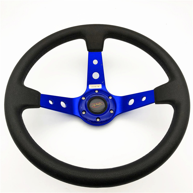 厂家直销汽车改装通用 电镀凹架 可选色 方向盘 赛车方向盘批发详情5