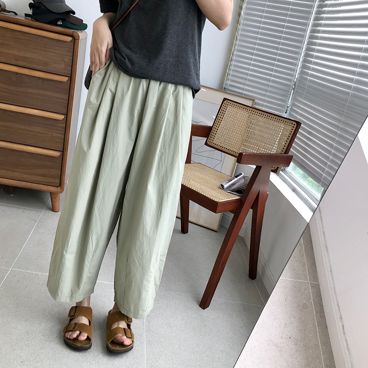巨百搭轻薄透气酵洗棉小个子奶奶裤九分宽松显瘦休闲裤女夏季薄款详情14