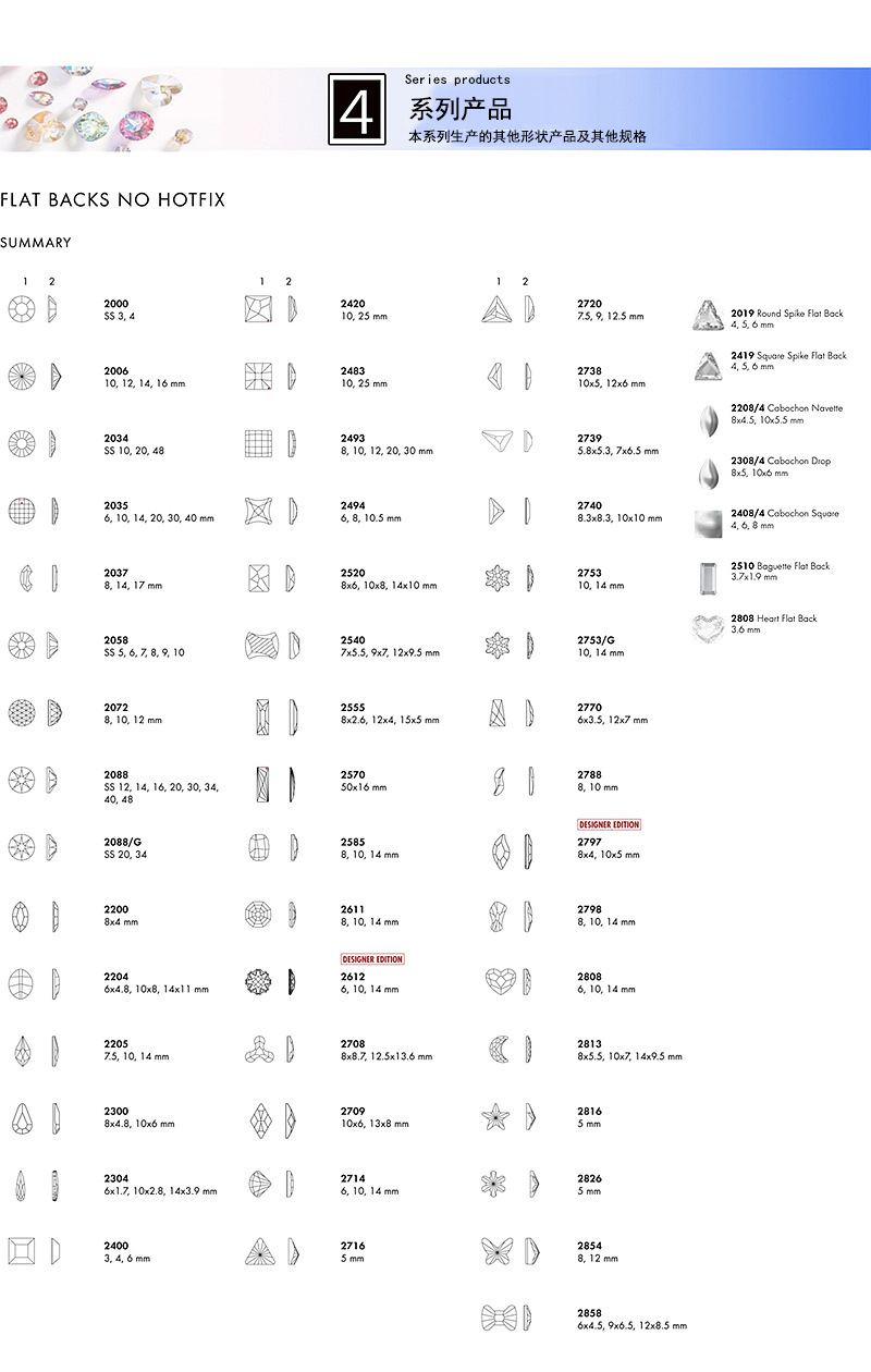 奥地利水晶配件2773菱形银底平钻&灰底烫钻奥钻美甲水晶饰品贴钻详情17