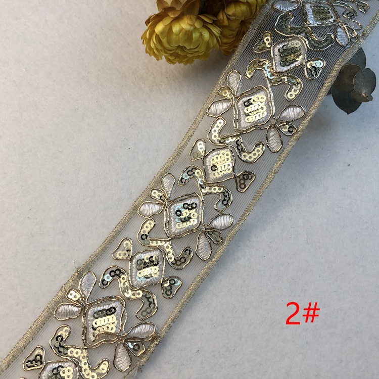 In stock: mesh, sequin, embroidery, lace, gold thread, bone lace, webbing, curtains, wedding lace, clothing accessories pic 22