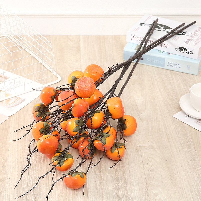 仿真花六头石榴果枝家居软装泡沫果假花落地长杆花枝装饰插花摆件详情8