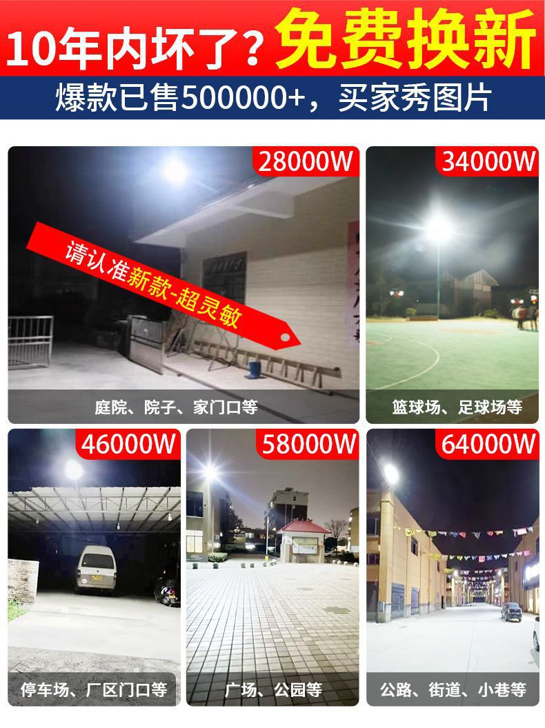 惠民新款太阳能灯庭院灯户外灯家用室内外一体化新农村路灯照明灯详情29