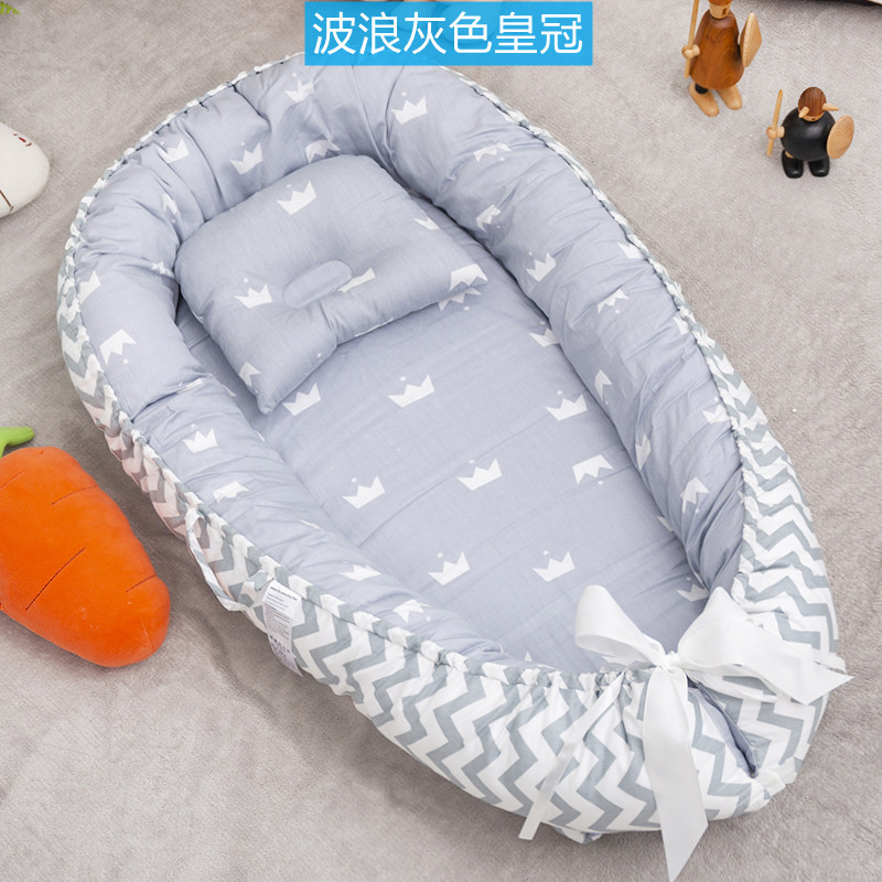 Cross-border exclusive folding, detachable and washable portable anti-pressure crib, midbed bionic fully detachable baby pillow crib pic 40
