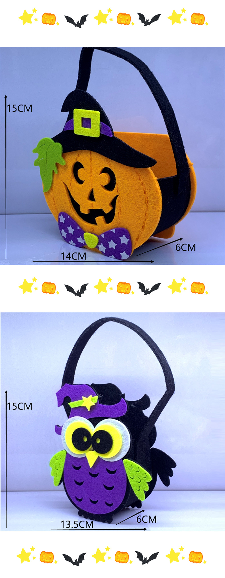 2022新款万圣节毛毡包南瓜糖果袋儿童手提糖果袋万圣节装饰礼物详情6