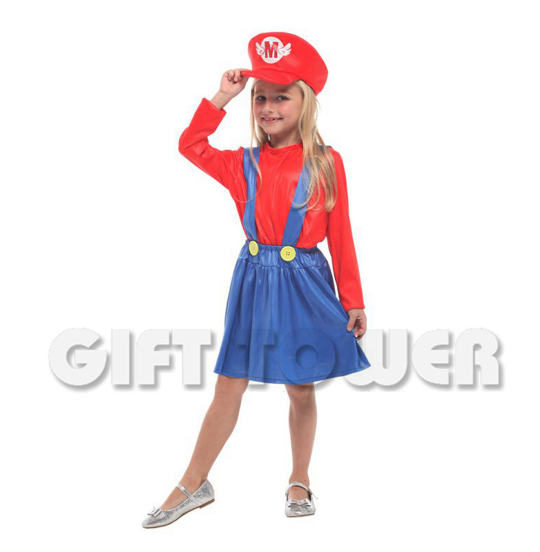超级玛丽马里奥套装小女水管工舞台表演服装 儿童超人动物猪e道服G-0258 舞台服、表演服详情4
