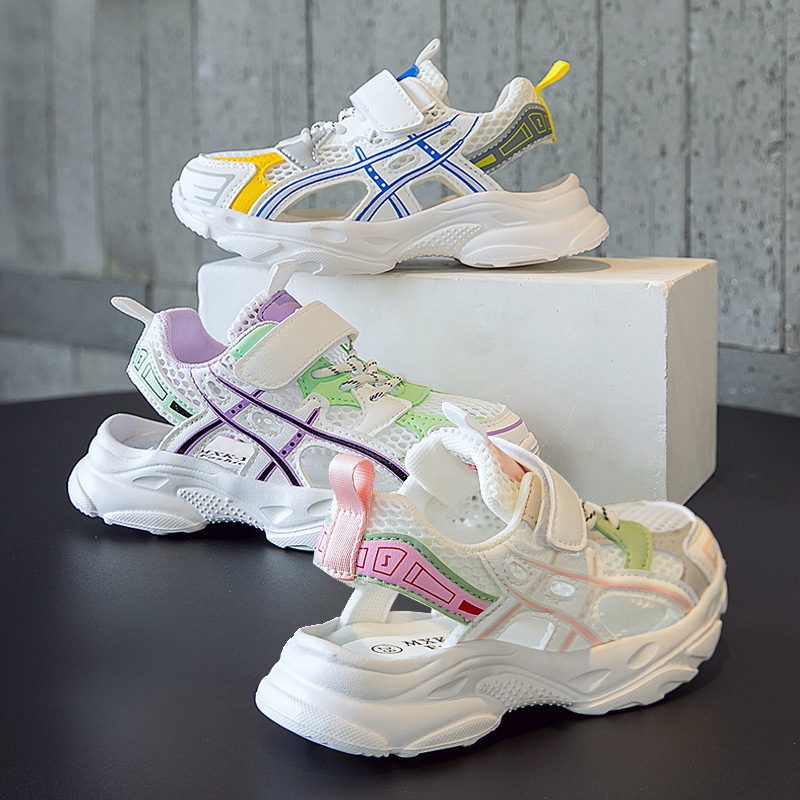 儿童运动凉鞋2024夏季新款男童防滑包头沙滩鞋迷彩软底女童休闲鞋详情1