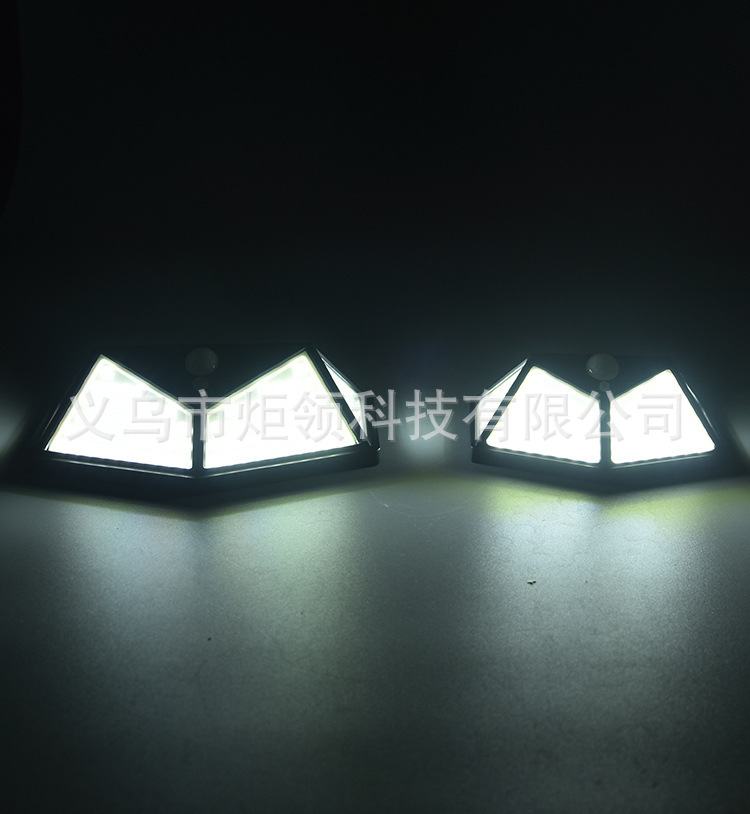 Four-sided 100LED solar lamps, human body sensor lamps, landscape courtyard wall lamps, solar small wall lamps, one-piece consignment pic 12