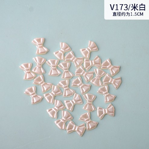 Factory direct sales of imitation pearl mobile phone diamond stickers, clothing accessories, diy handmade materials, bow tie pearls pic 3