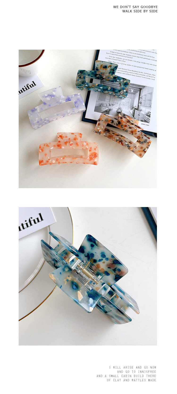 朵薇饰品 秋冬新款韩国亚克力发饰少女清新发夹大号气质发抓详情4