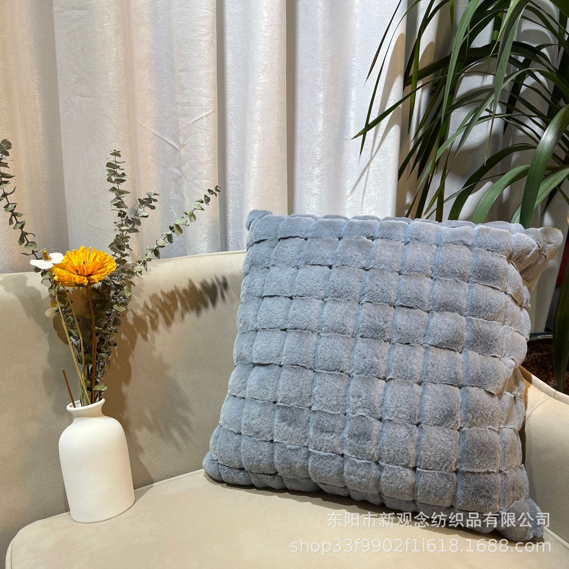 Winter InS-style plush cushion pink solid color pillowcase, ins plush cushion cover wholesale factory direct sales pic 17