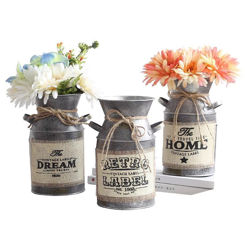 现货供应欧式复古风格铁皮花桶鲜花桶家居装饰摆件放置杂货工艺详情9