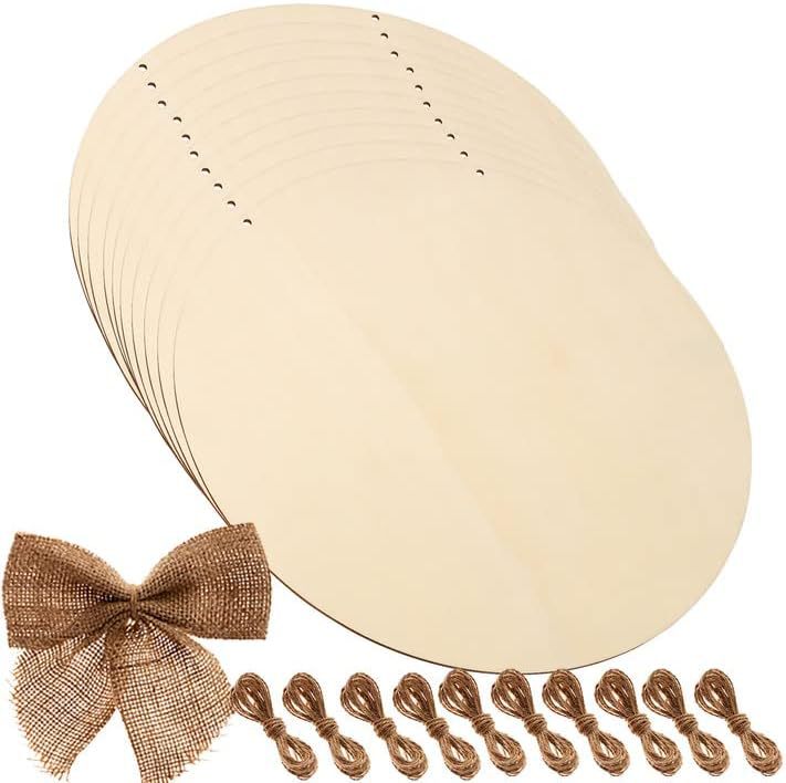 30cm打孔圆形门牌挂牌木制空白圆木片工艺品DIY木质圣诞节日装饰详情12