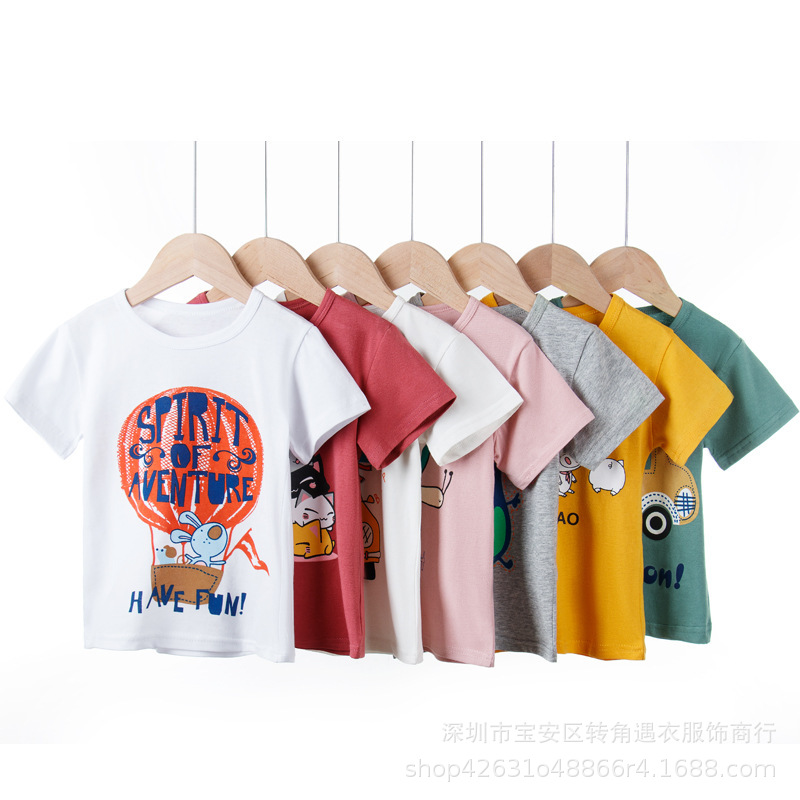 Summer Korean short-sleeved T-shirts for small and medium-sized children are being cleared out for export to Southeast Asia pic 14