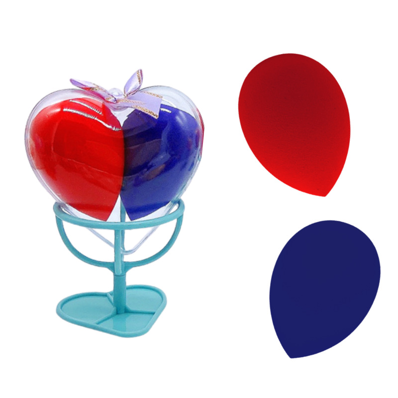 Hot-selling premium beauty egg powder puff, large Q-bouncy gourd water drop, diagonal cut transparent heart-shaped shell, double sponge egg foundation liquid pic 8
