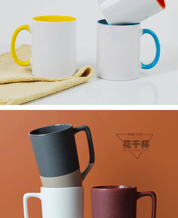 Simple cork bottom mugs, printed water cups, advertising ceramic cups, opening event gift cups, colored glazed coffee cups pic 11