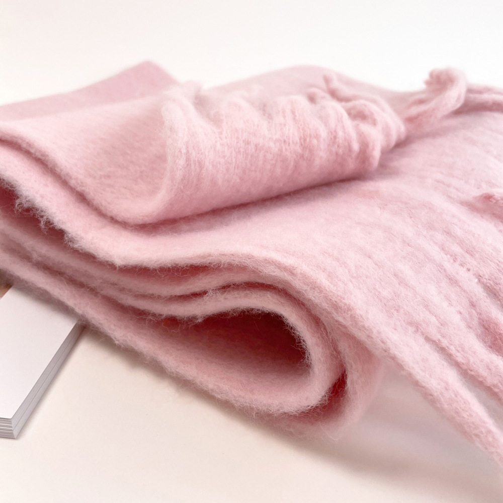 Solid color mohair scarf, sweet potato best-selling warm mid-length scarf, winter shawl, scarf for outerwear, wholesale from Europe and America pic 27