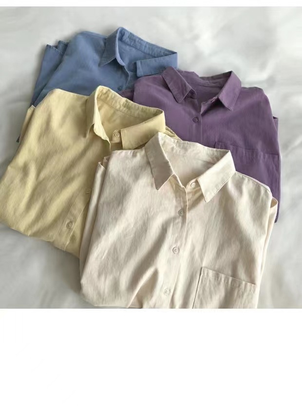 Super comfortable! Pure white washed cotton long-sleeved shirt, a versatile casual jacket for women in spring, cardigan, loose top pic 3