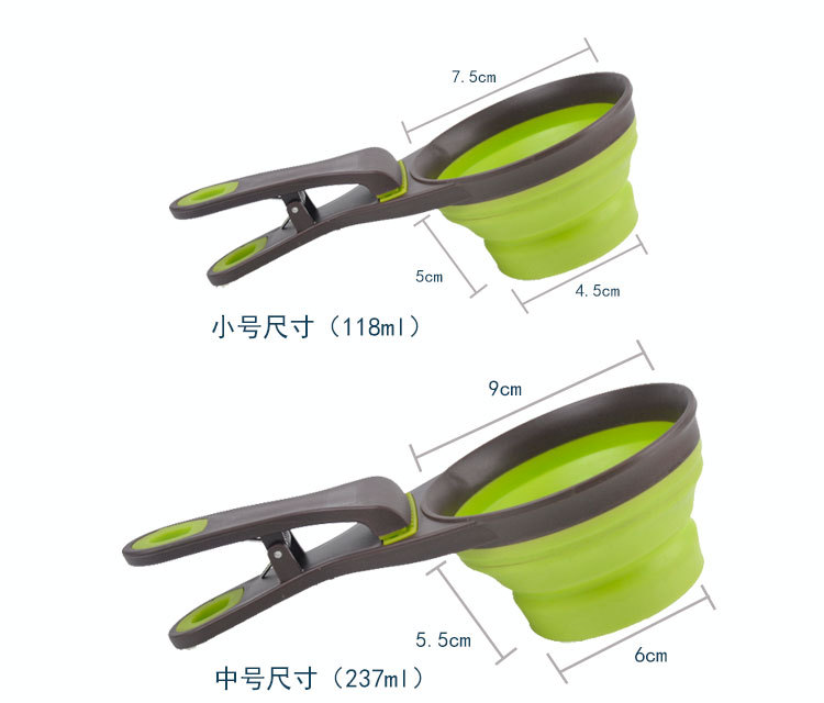 外出狗碗猫碗折叠粮勺可计量密封夹小号狗 喂食器夹多格斯宠物食具详情8