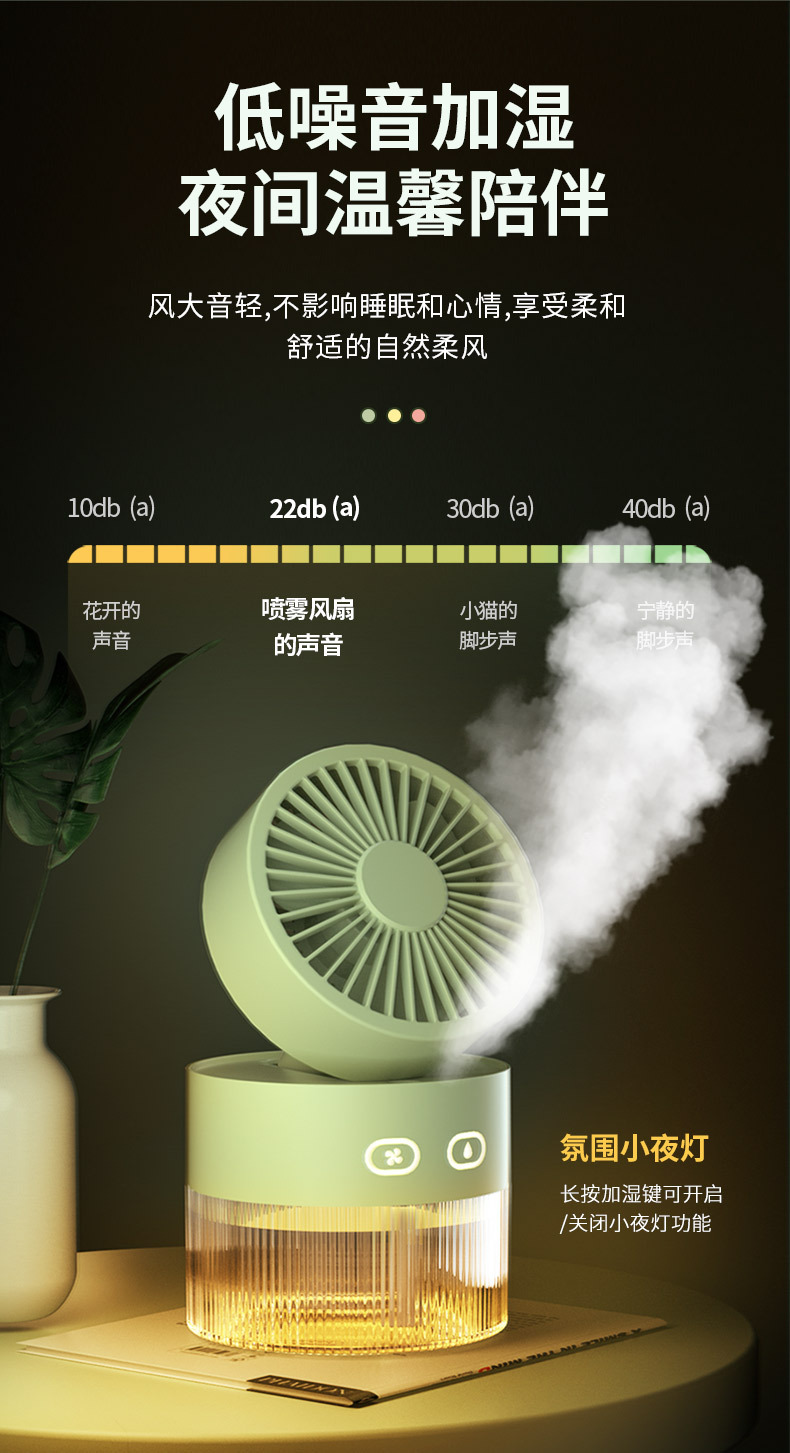 喷雾风扇小型便携式办公室桌面电风扇宿舍充空调加湿制冷神器床上详情8