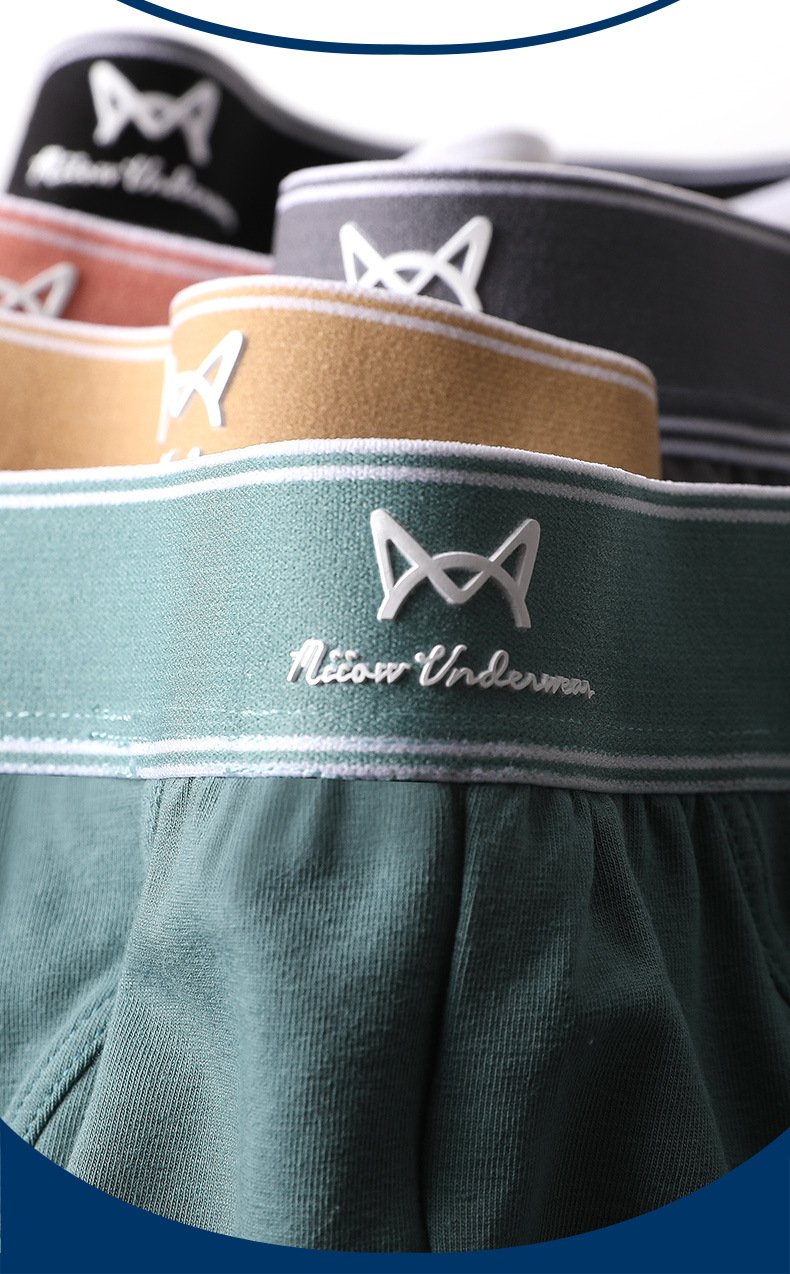 猫人男士三角内裤男纯棉透气男生中腰短裤抗菌裆部三角内裤宽松详情16