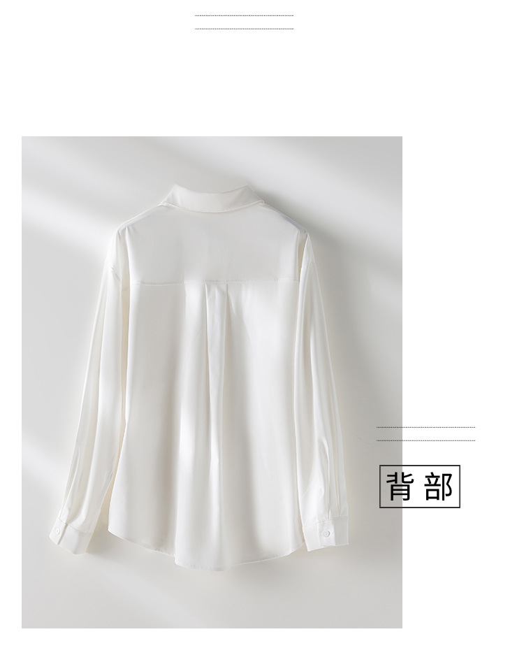 秋季女士纯色衬衫Polo领日系设计感上衣新款宽松复古百搭衬衣开衫详情22