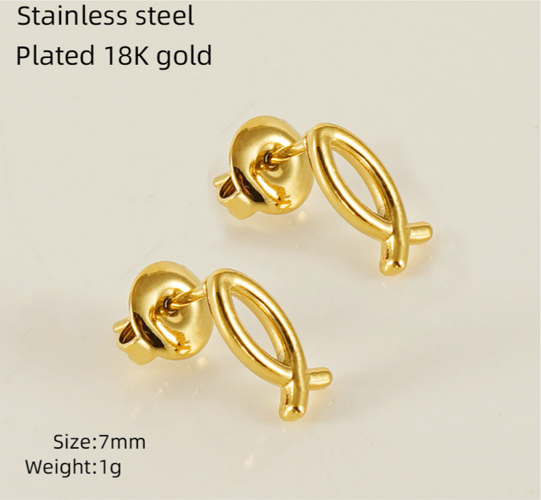 European and American ins style mini titanium steel ear studs, elegant and high-end heart-shaped earrings, 18K stainless steel irregular earrings for women pic 21