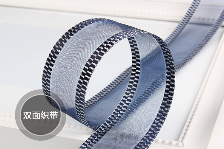Dingxin Ribbon Wholesale: Korean double-sided silver silk snow Ribbon, DIY handmade butterfly decorated ribbon, edge net ribbon pic 12